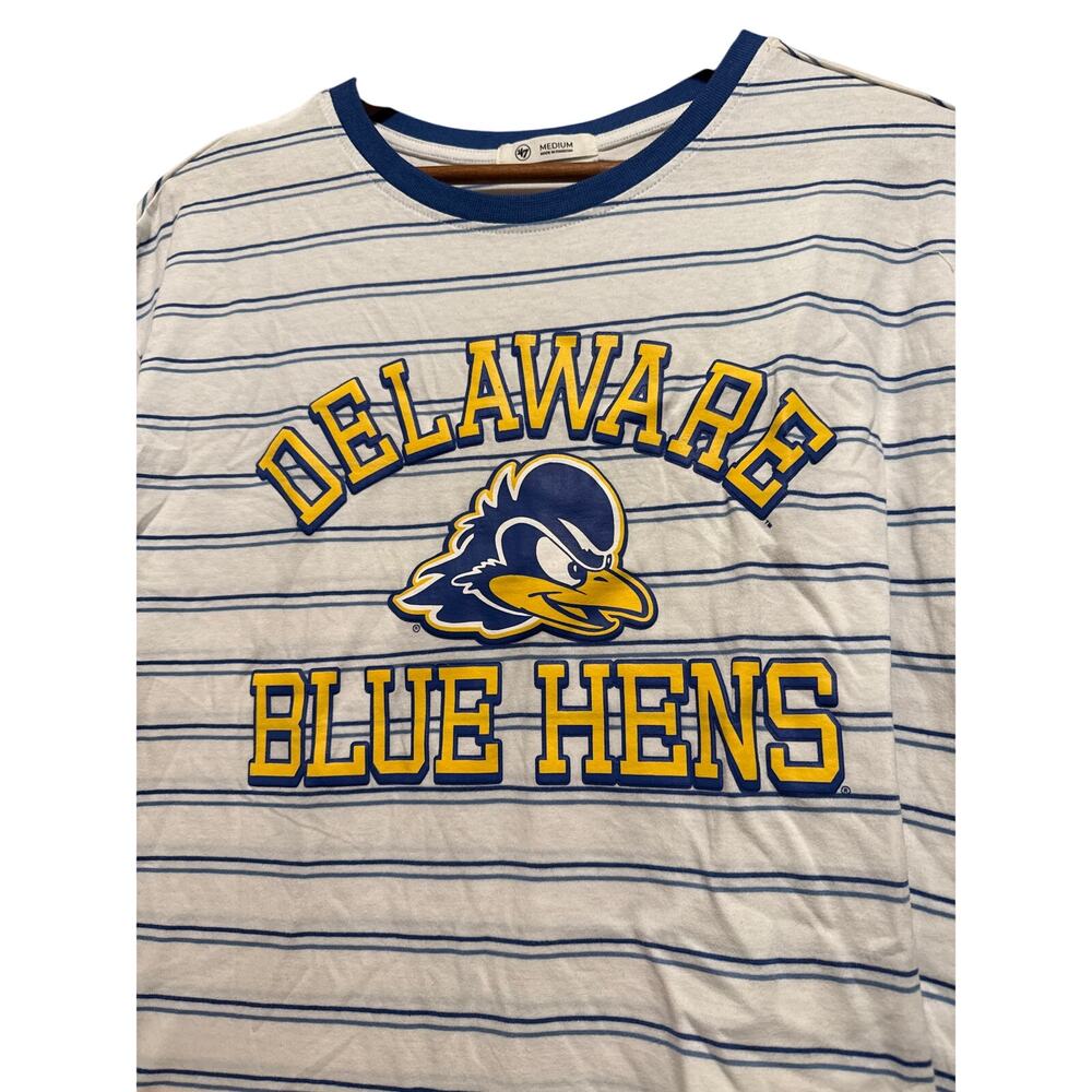 47 Delaware Blue Hens Womens Striped Game Shirt,‎ Official Gear, Medium